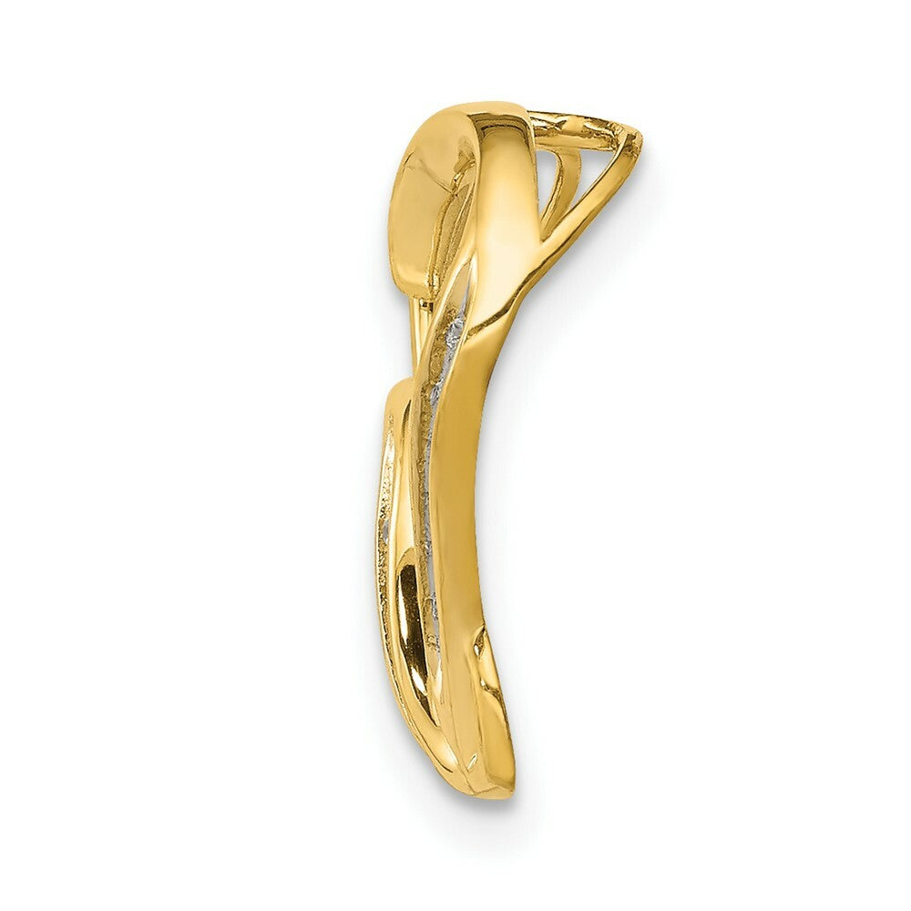 14K Yellow Gold .03-Carat Diamond Accent Double Heart Slide Pendant