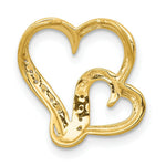 Load image into Gallery viewer, 14K Yellow Gold .03-Carat Diamond Accent Double Heart Slide Pendant
