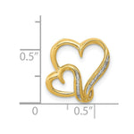 Load image into Gallery viewer, 14K Yellow Gold .03-Carat Diamond Accent Double Heart Slide Pendant
