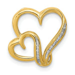 Load image into Gallery viewer, 14K Yellow Gold .03-Carat Diamond Accent Double Heart Slide Pendant
