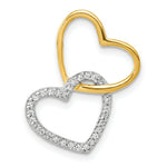 Load image into Gallery viewer, 14K Two-tone Gold Diamond Double Heart Chain Slide 1/10-Carat
