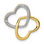 Load image into Gallery viewer, 14K Yellow Gold .01-Carat Diamond Accent Double Heart Slide Pendant
