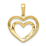 Load image into Gallery viewer, 14K Yellow Gold Diamond Accent and Rhodium Double Heart Pendant
