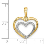 Load image into Gallery viewer, 14K Yellow Gold Diamond Accent and Rhodium Double Heart Pendant
