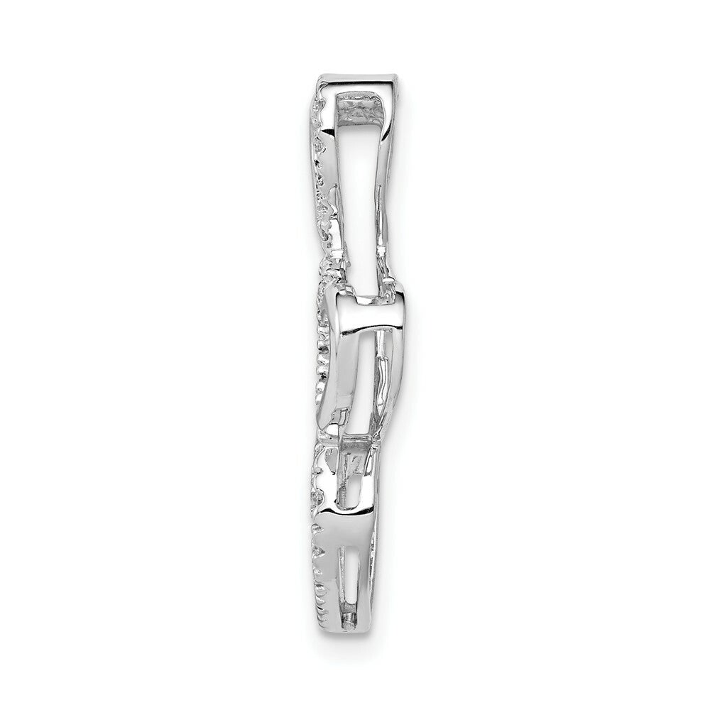 14K White Gold SI3/I1 Diamond Triple Heart Slide 1/10-Carat