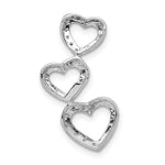 Load image into Gallery viewer, 14K White Gold SI3/I1 Diamond Triple Heart Slide 1/10-Carat
