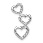 Load image into Gallery viewer, 14K White Gold SI3/I1 Diamond Triple Heart Slide 1/10-Carat
