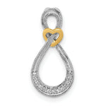 Load image into Gallery viewer, 14K Two-tone Gold Diamond Infinity with Heart Pendant 1/20-Carat
