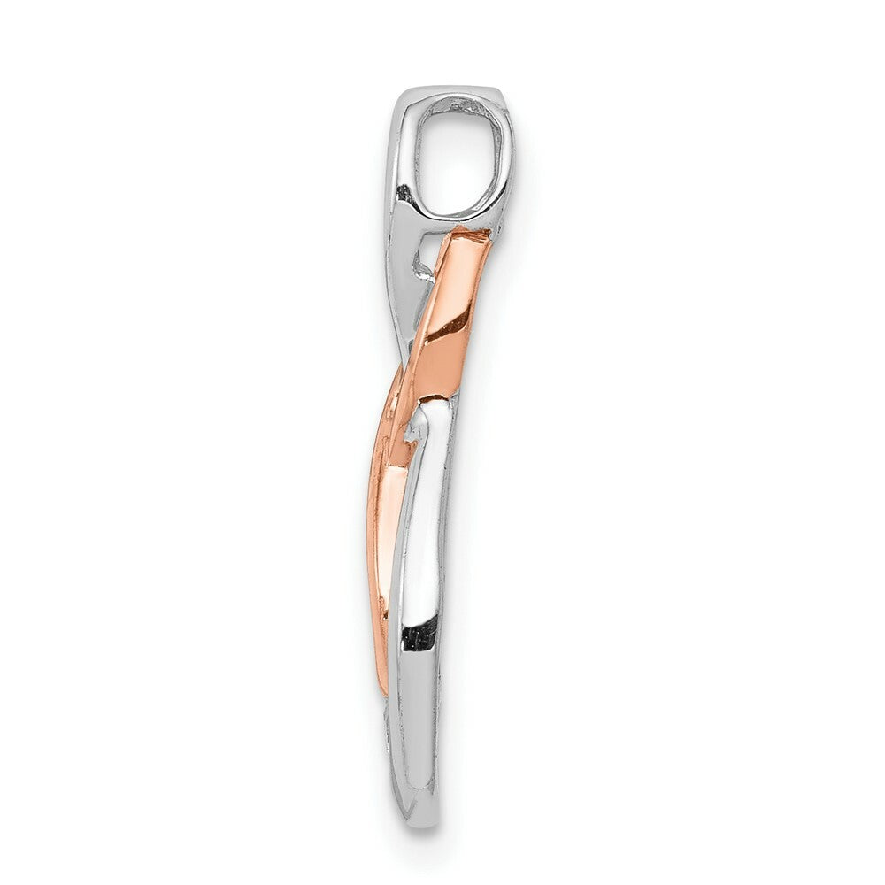 14K Two-tone Gold Diamond Infinity Symbol Pendant 1/15-Carat