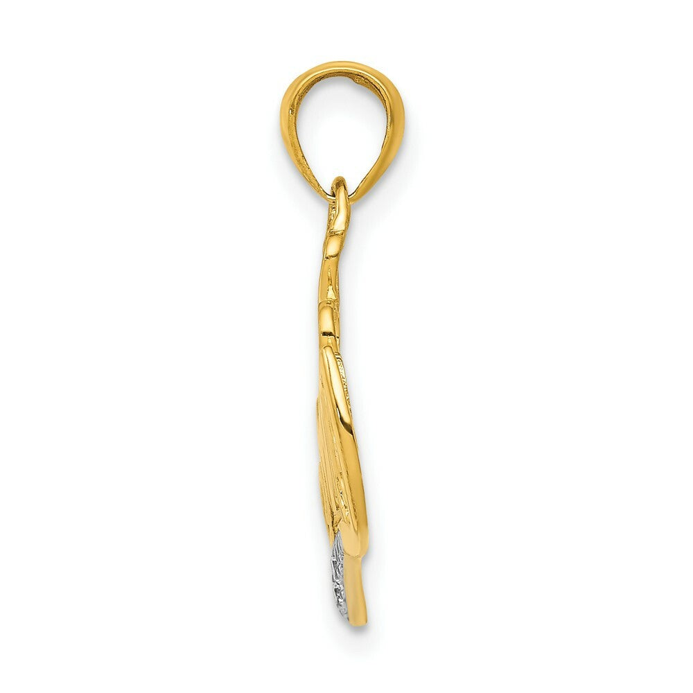 14K Yellow Gold Polished .02-Carat Diamond Accent Accent Mommy Pendant