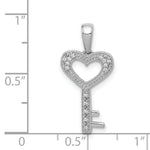Load image into Gallery viewer, 14K White Gold Diamond Heart Key Pendant 1/15-Carat
