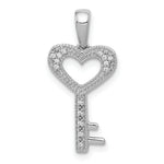 Load image into Gallery viewer, 14K White Gold Diamond Heart Key Pendant 1/15-Carat
