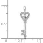 Load image into Gallery viewer, 14K White Gold Diamond Heart Key Pendant 1/10-Carat
