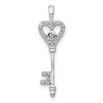 Load image into Gallery viewer, 14K White Gold Diamond Heart Key Pendant 1/10-Carat
