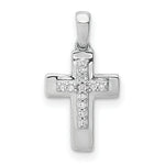 Load image into Gallery viewer, 14K White Gold .04-Carat Diamond Accent Cross Pendant
