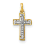 Load image into Gallery viewer, 14K Two-tone Gold Diamond Cross Pendant 1/20-Carat

