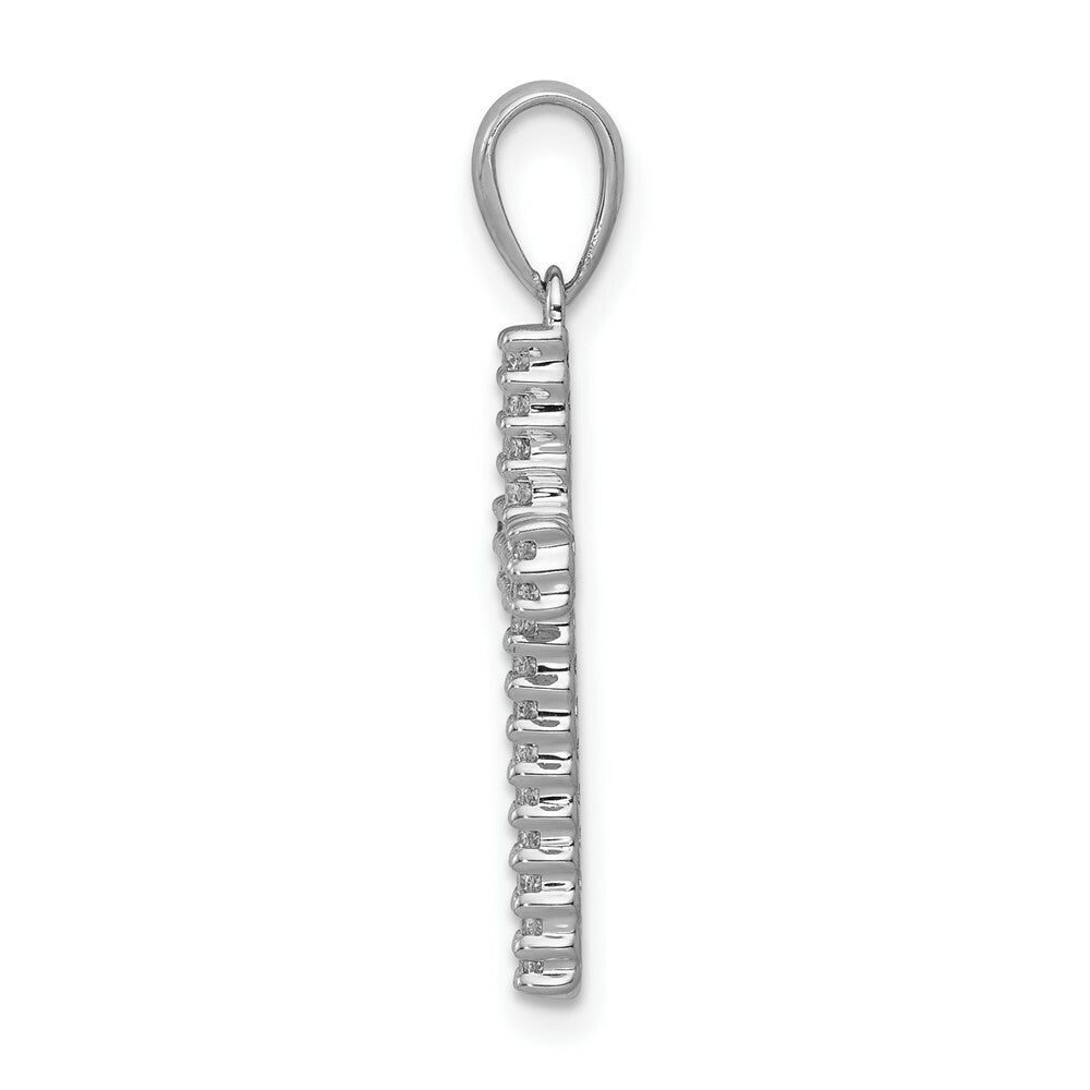 14K White Gold 1/4-Carat Diamond Cross Pendant