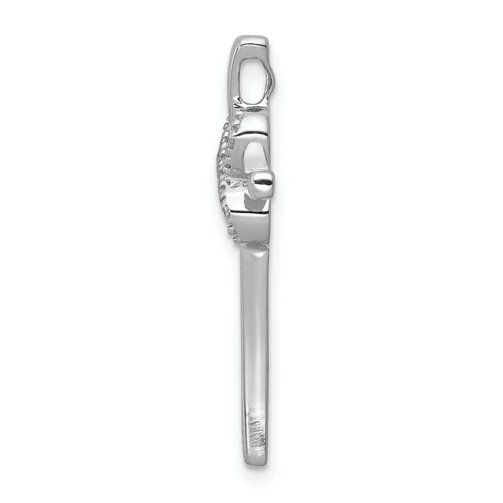 14K White Gold .036-Carat Diamond Accent Infinity Cross Chain Slide Pendant