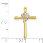 Load image into Gallery viewer, 14K Yellow Gold .02-Carat Diamond Accent Heart Cross Chain Slide
