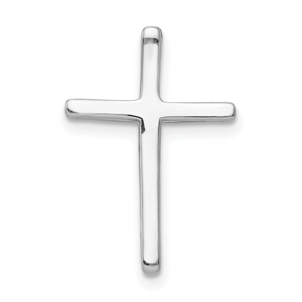 14K White Gold .027-Carat Diamond Accent Cross Chain Slide Pendant