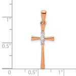 Load image into Gallery viewer, 14K Rose Gold 3-.031-Carat Diamond Accent Cross Pendant
