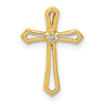 Load image into Gallery viewer, 14K Yellow Gold .015-Carat Diamond Accent Cross Pendant
