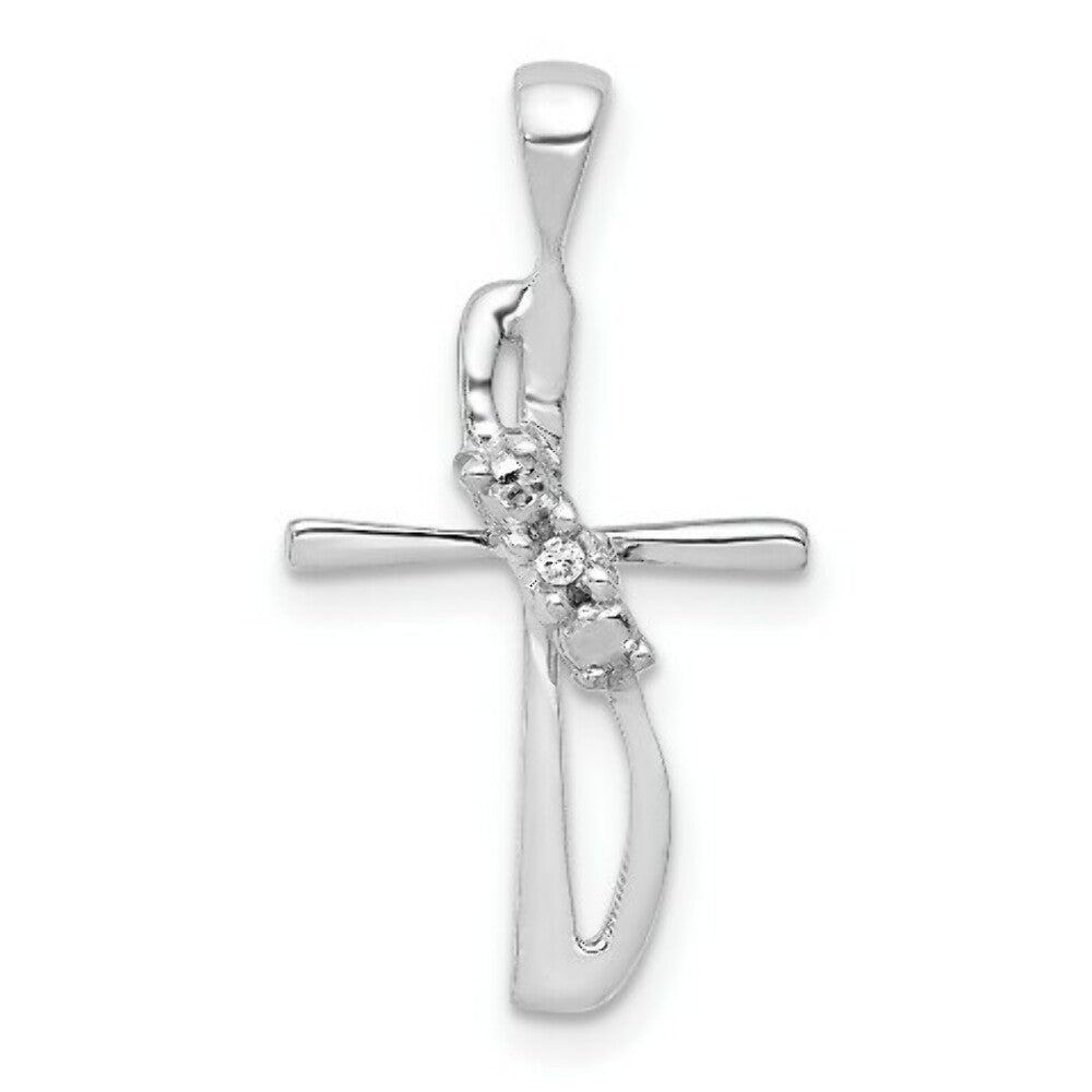 14K White Gold .01-Carat Diamond Accent Pendant