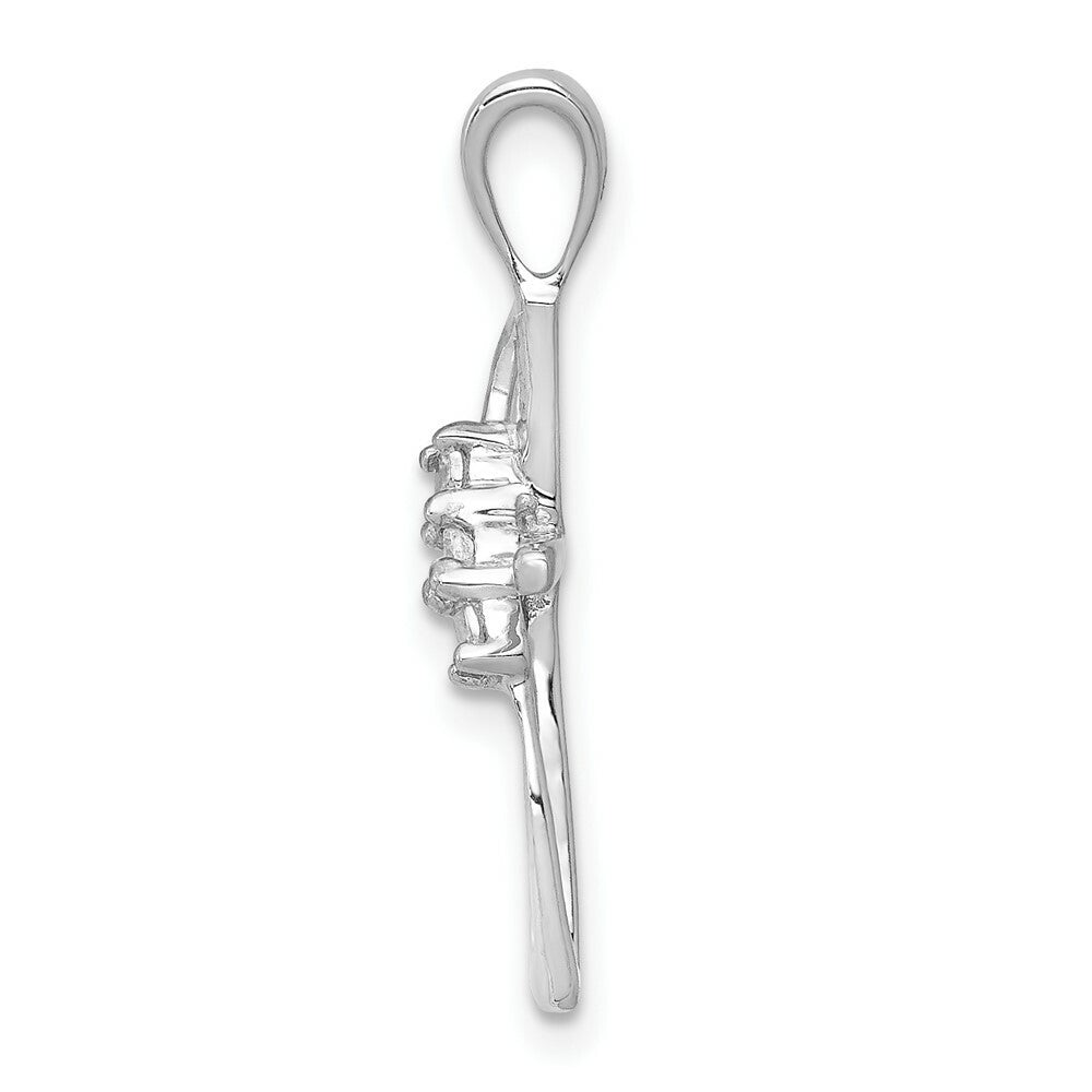 14K White Gold .01-Carat Diamond Accent Pendant