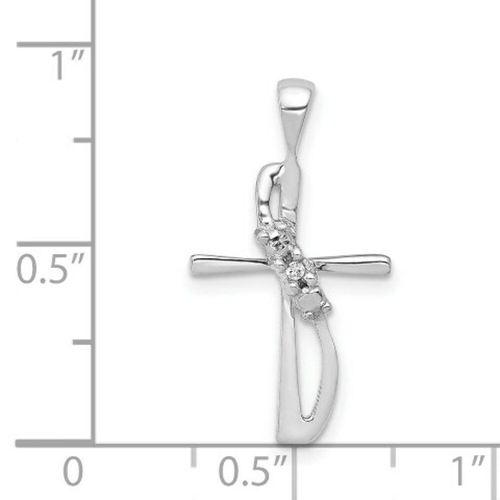 14K White Gold .01-Carat Diamond Accent Pendant