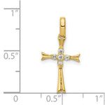 Load image into Gallery viewer, 14K Yellow Gold Diamond Cross Pendant 1/12-Carat
