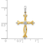 Load image into Gallery viewer, 14K Two-tone Gold Diamond Cross Pendant 1/20-Carat
