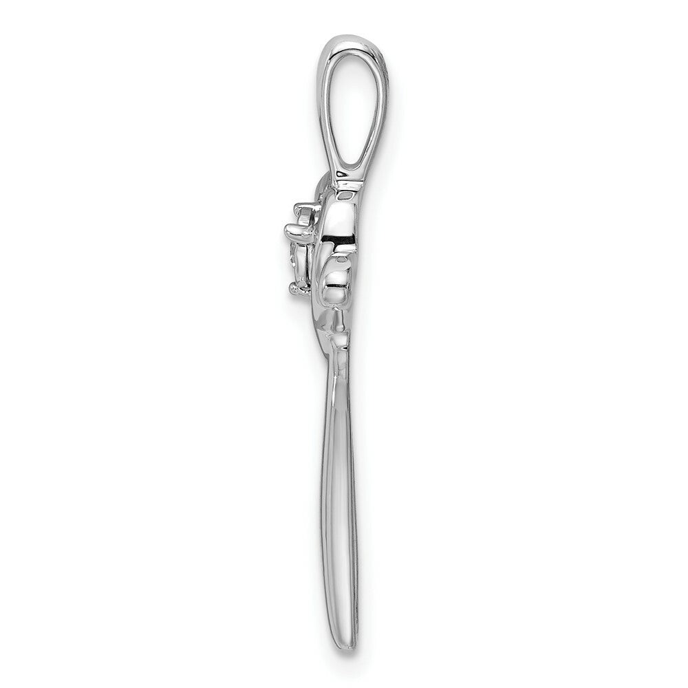 14K White Gold Diamond Slide Pendant 1/20-Carat