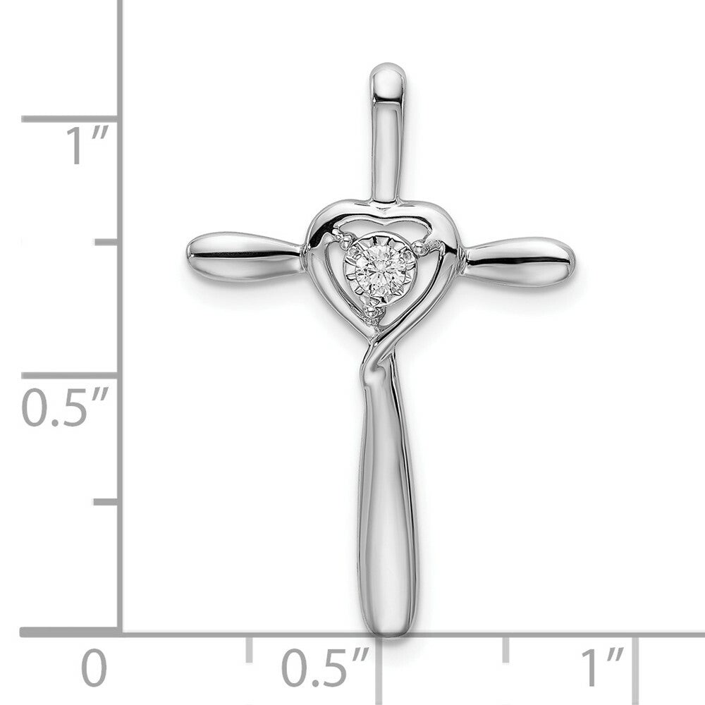 14K White Gold Diamond Slide Pendant 1/20-Carat