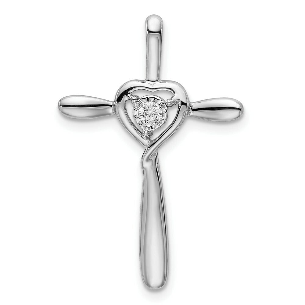 14K White Gold Diamond Slide Pendant 1/20-Carat