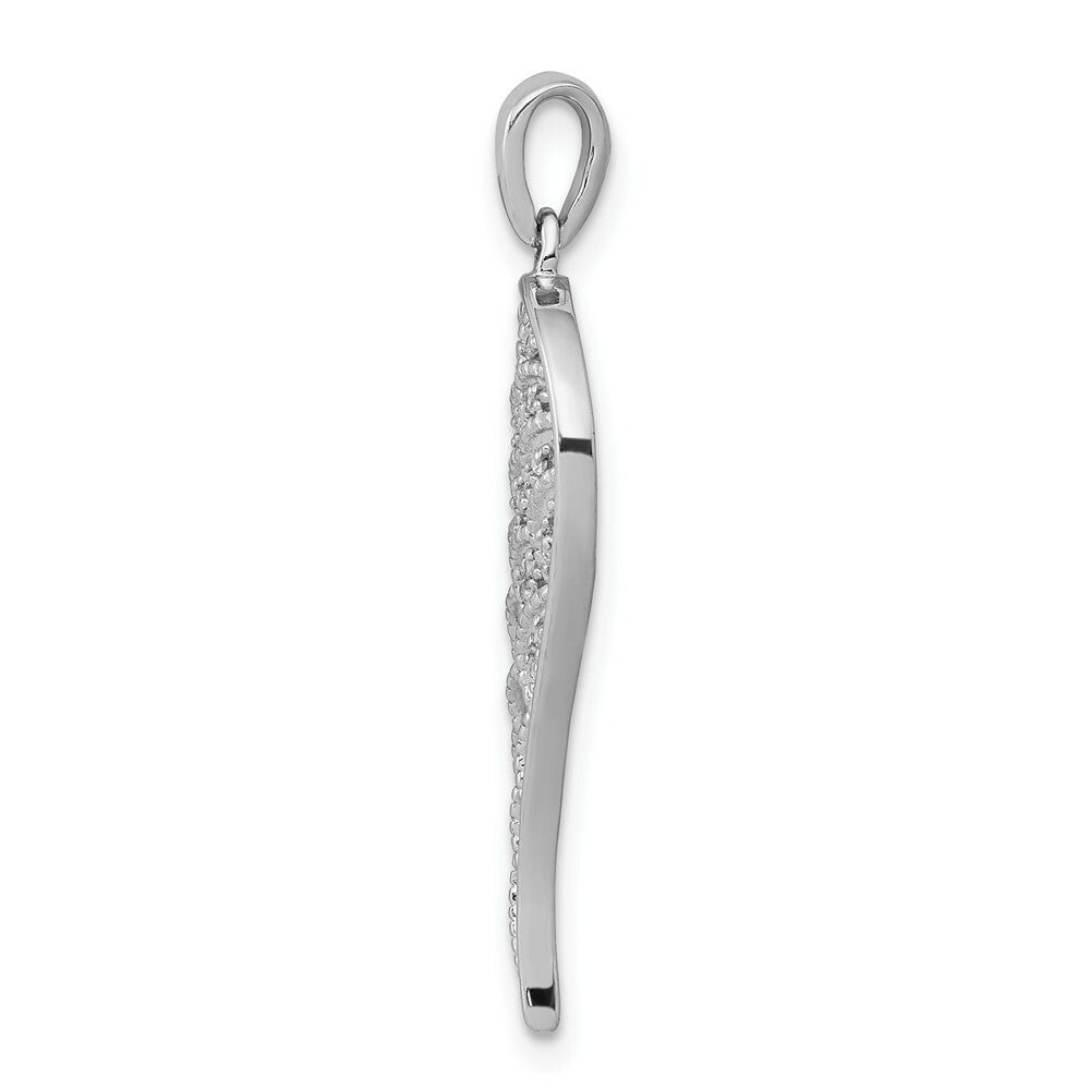 14K White Gold Diamond Open-work Wing Pendant 1/20-Carat