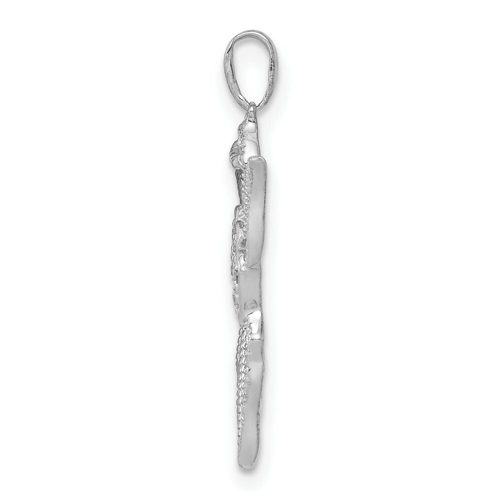 14K White Gold .03-Carat Diamond Accent Angel Pendant