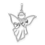 Load image into Gallery viewer, 14K White Gold .03-Carat Diamond Accent Angel Pendant
