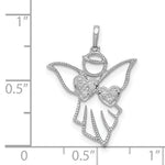 Load image into Gallery viewer, 14K White Gold .03-Carat Diamond Accent Angel Pendant
