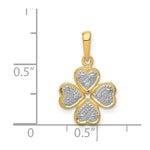 Load image into Gallery viewer, 14K Yellow Gold .02-Carat Diamond Accent Heart Clover Pendant
