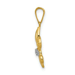 Load image into Gallery viewer, 14K Yellow Gold .03-Carat Diamond Accent Fleur de Lis Pendant
