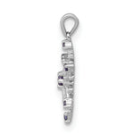 Load image into Gallery viewer, 14K White Gold Blue and White Diamond Snowflake Pendant 1/10-Carat
