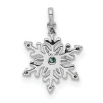 Load image into Gallery viewer, 14K White Gold Blue and White Diamond Snowflake Pendant 1/10-Carat
