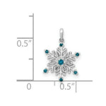 Load image into Gallery viewer, 14K White Gold Blue and White Diamond Snowflake Pendant 1/10-Carat

