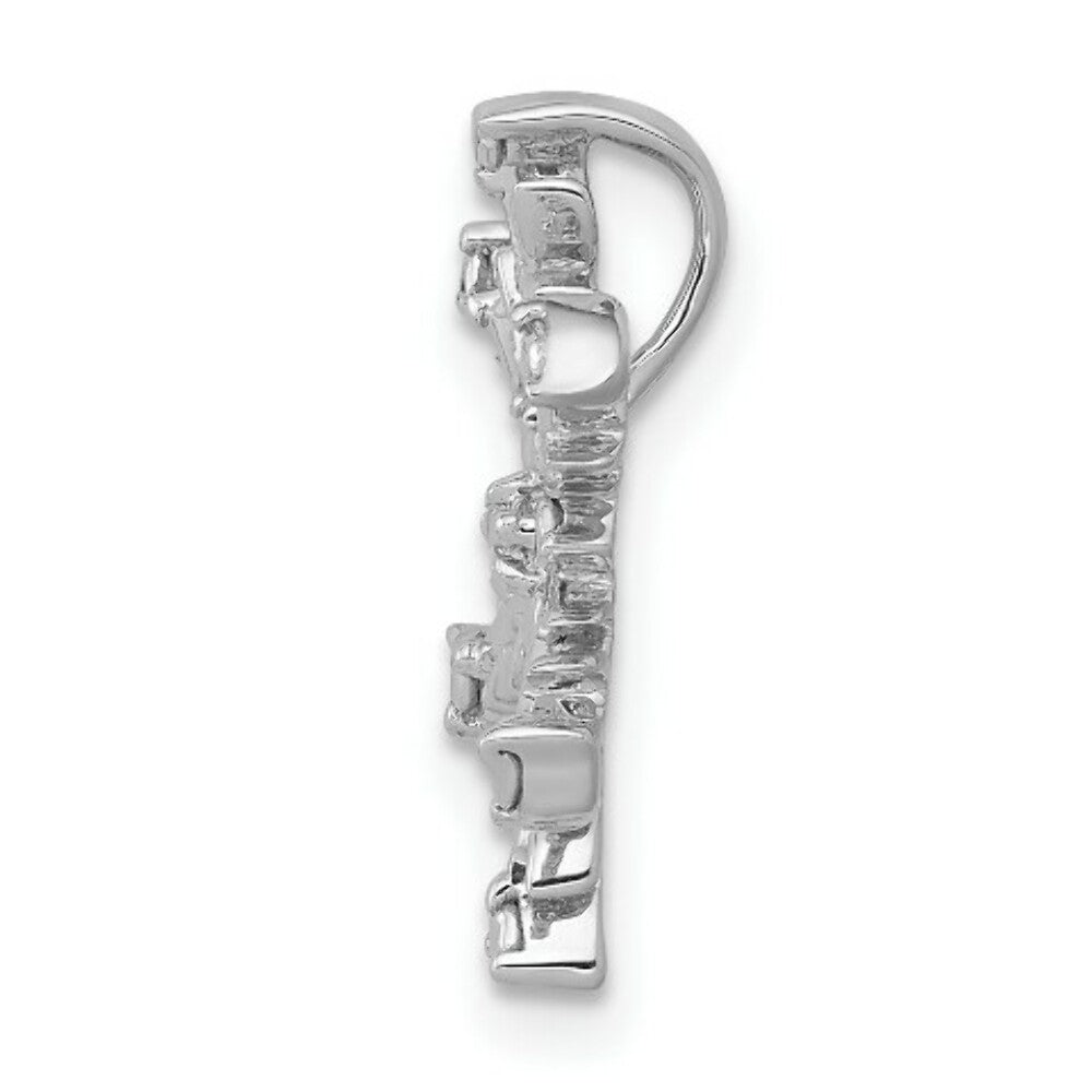 14K White Gold .01-Carat Diamond Accent Snowflake Slide Pendant