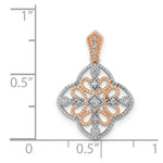 Load image into Gallery viewer, 14K White Gold withRose Rhodium Diamond Pendant 1/10-Carat
