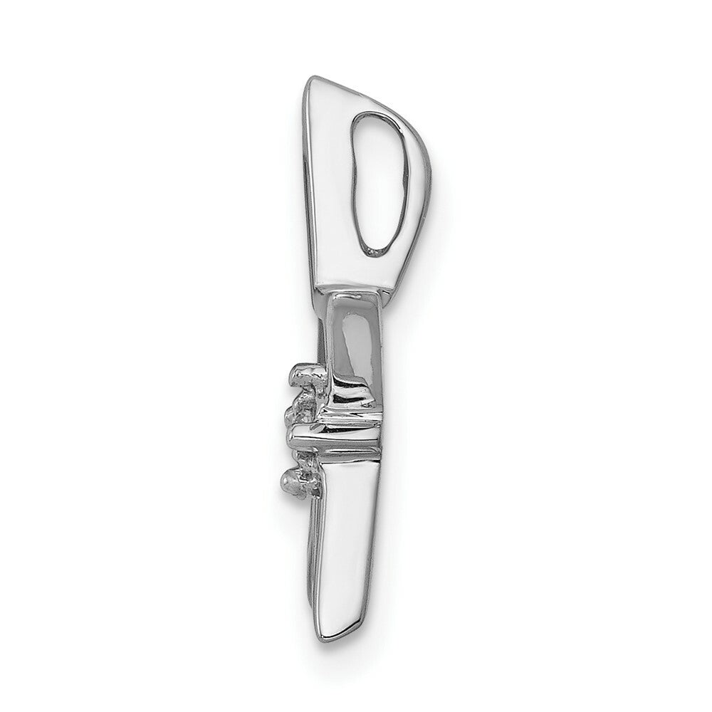 14K White Gold .01-Carat Diamond Accent Open Star Slide Pendant