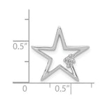 Load image into Gallery viewer, 14K White Gold .01-Carat Diamond Accent Open Star Slide Pendant
