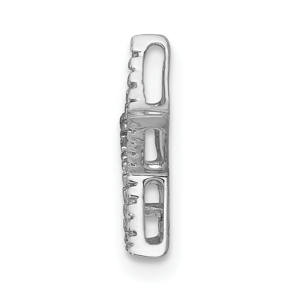 14K White Gold Small Diamond Star Chain Slide Pendant 1/20-Carat