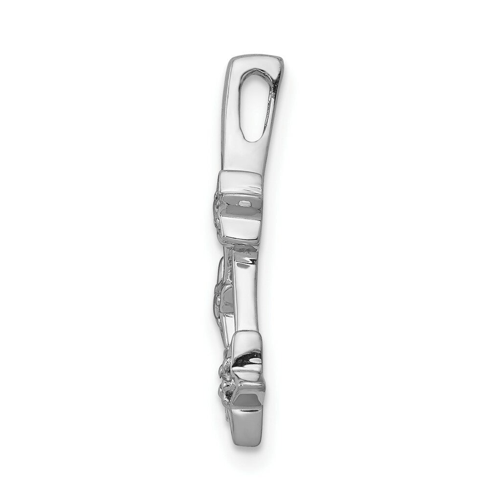 14K White Gold .01-Carat Diamond Accent 3 Shooting Stars Slide Pendant