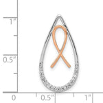 Load image into Gallery viewer, 14K Two-tone Gold Diamond Awareness Ribbon in Teardrop Slide 1/10-Carat
